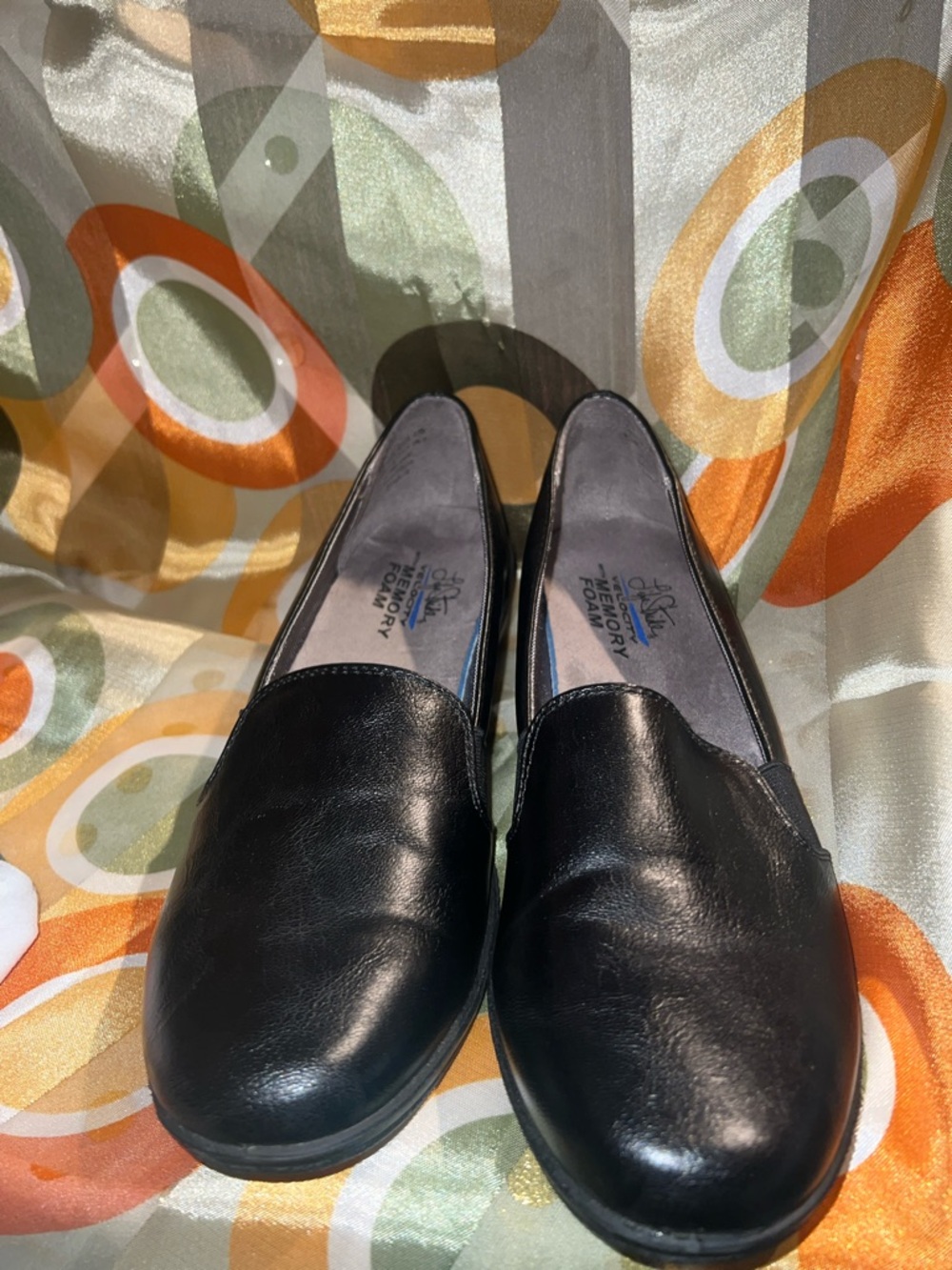 Life stride Women's Black Slip-On Memory Foam Loafers